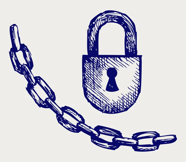 Chain and lock — Stock Vector
