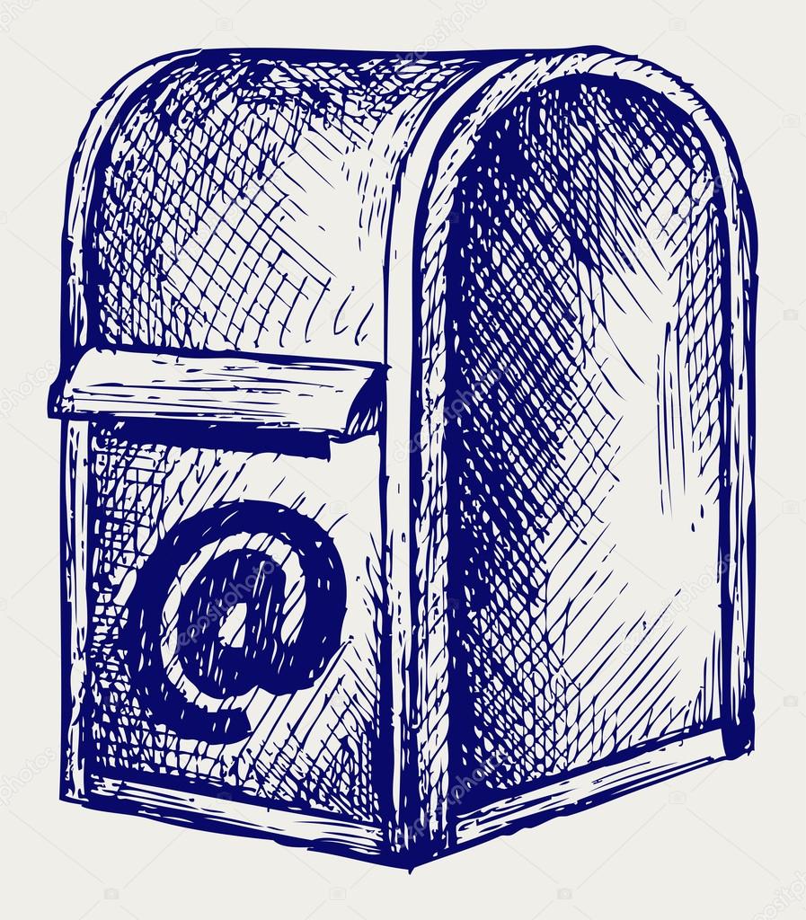 Standard mailbox with mail