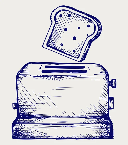 Toast popping out of a toaster — Stock Vector