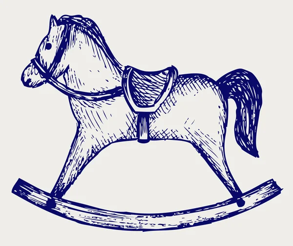 Caballo mecedora de madera — Vector de stock