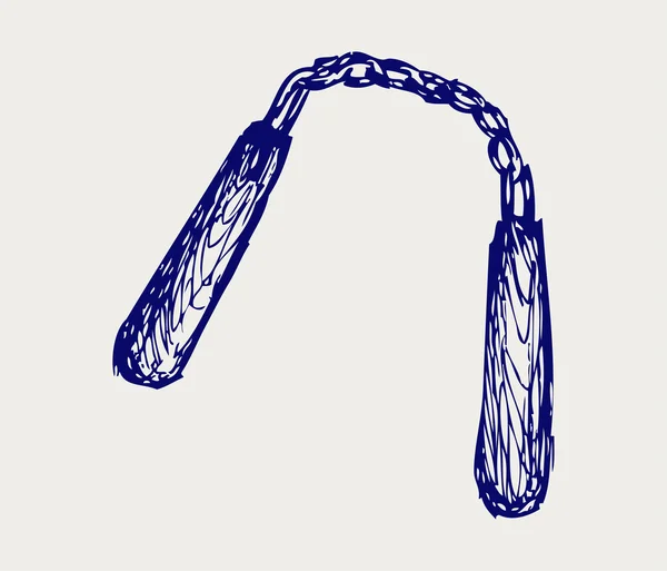 Nunchaku weapon Stock Vector