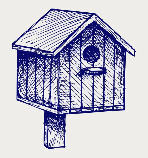 Gniazdo pole birdhouse — Wektor stockowy
