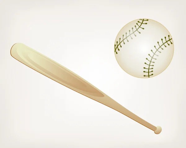 Baseball and Bat — Stock Vector