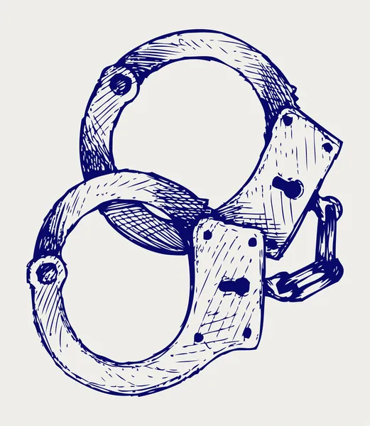 Metallic handcuffs — Stock Vector