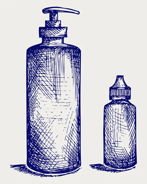 Productos higiénicos en frascos de plástico — Archivo Imágenes Vectoriales