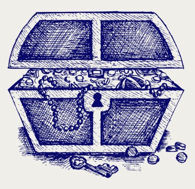 Jewellery and a box. clipart