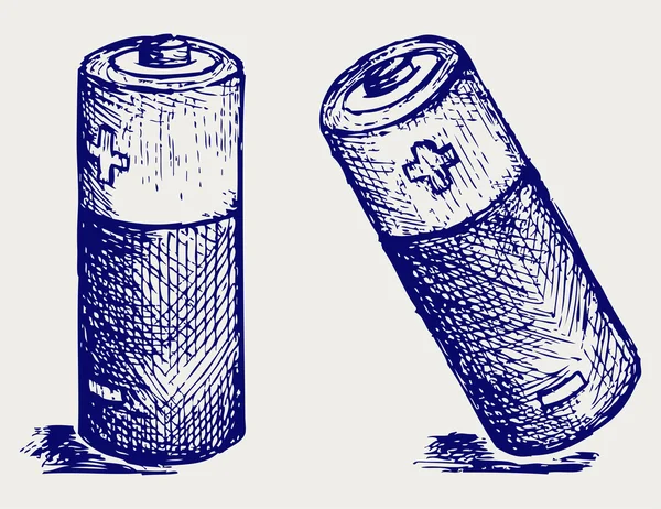 Twee batterijen — Stockvector