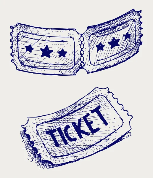 Εισιτήριο. Doodle στυλ — Διανυσματικό Αρχείο