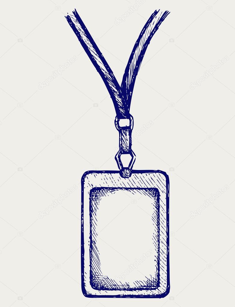 Blank badge with neckband