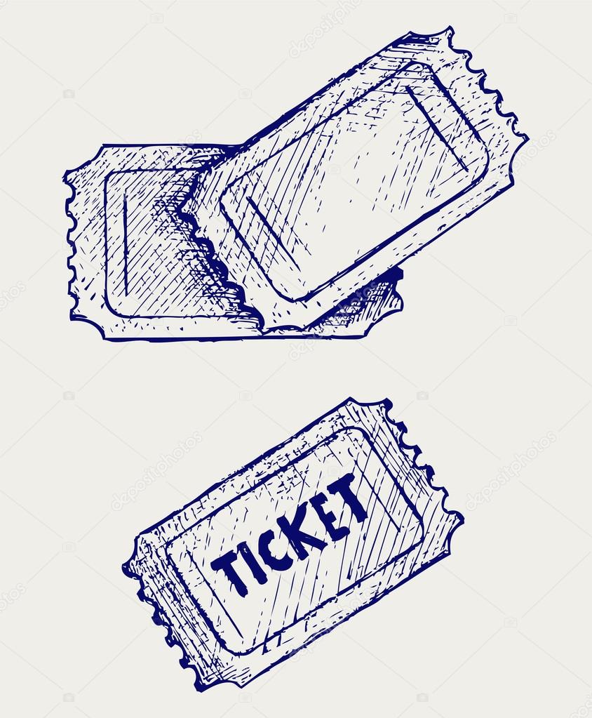 Ticket. Doodle style