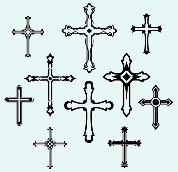 Religiösa cross design collection — Stock vektor