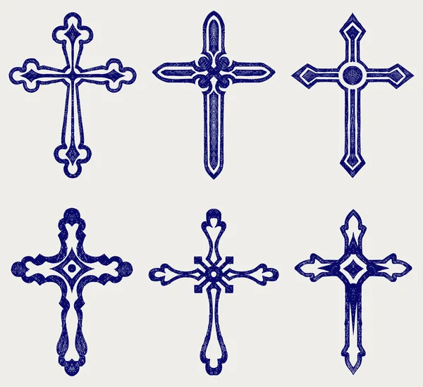 Religious cross design collection — Stock Vector