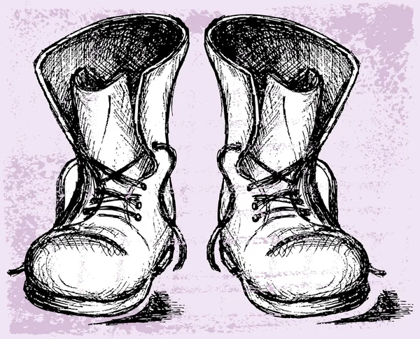 Oude en vuile laarzen — Stockvector