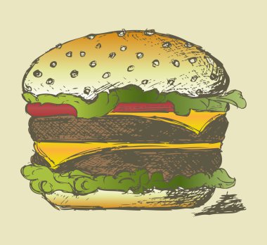 büyük ve lezzetli hamburger