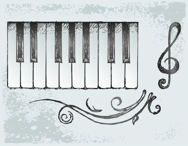Piano. Grunge style — Stock Vector