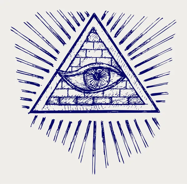 All seeing eye — Stock Vector