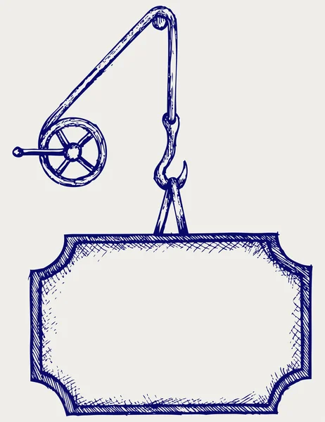 起重机和横幅的挂钩 — 图库矢量图片