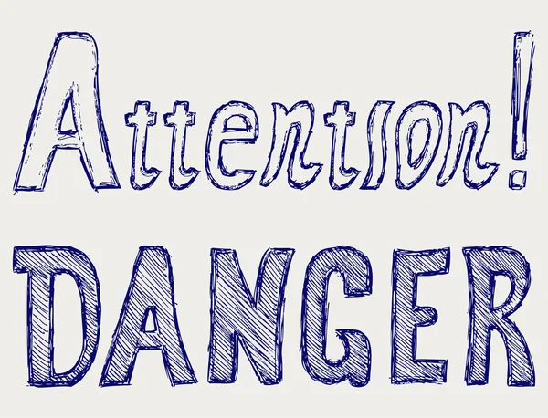 Mot danger et attention — Image vectorielle