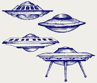 Space flying saucer clipart