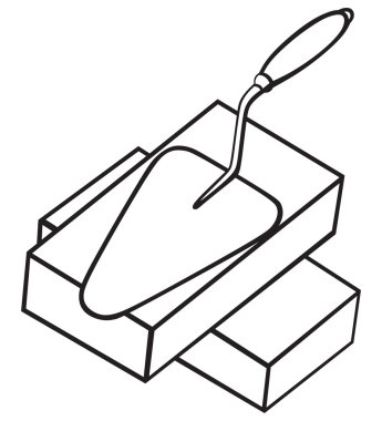 Brick and trowel vector