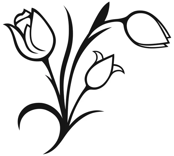 Sylwetka tulipan Vector Art Stock Images | Depositphotos