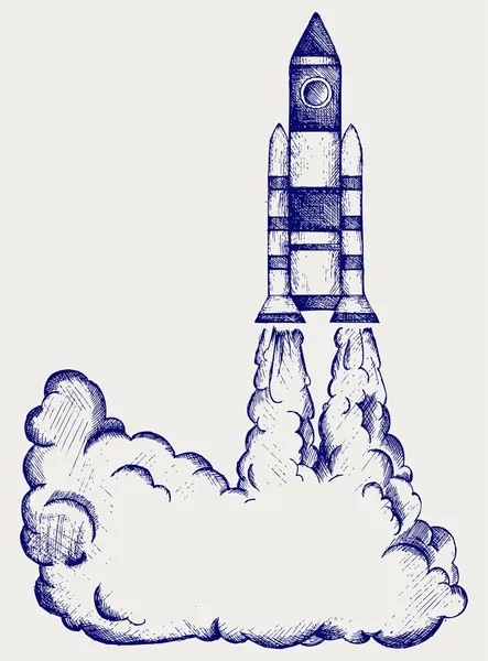 Retro rocket — Stock Vector