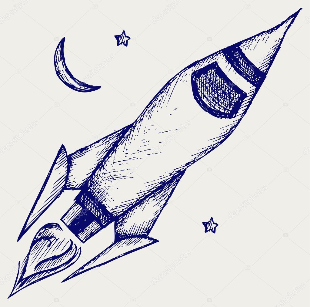 vintage rocket illustration