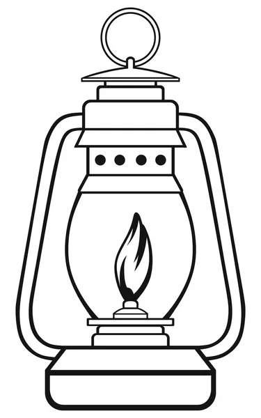 Old oil lamp — Stock Vector