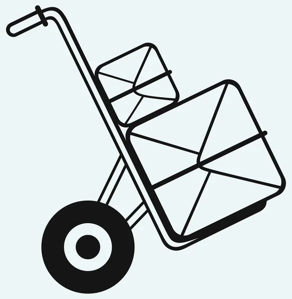 Shopping boîte en carton sur camion sac — Image vectorielle