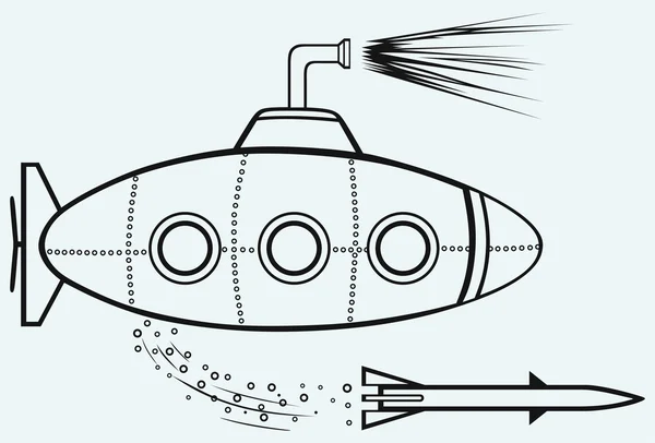 Illustration ubåt — Stock vektor