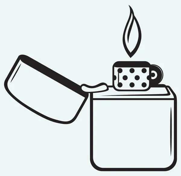 Metal zippo lighter — Stock Vector