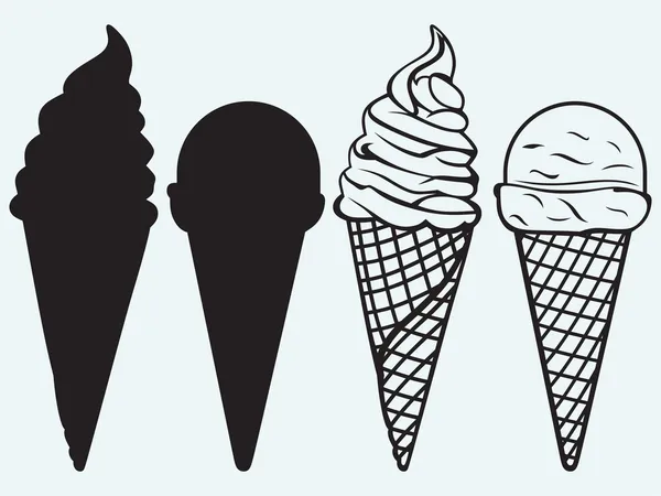 Los tipos del helado en los gofres — Archivo Imágenes Vectoriales