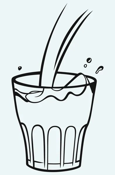 Verter un vaso de leche — Archivo Imágenes Vectoriales