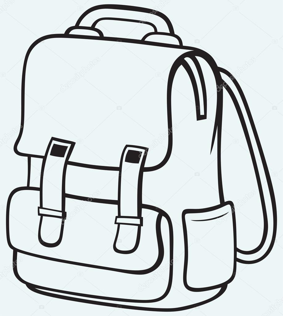 Premium Vector | School bag line art