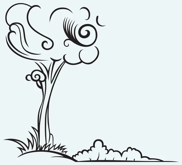 Силуэт дерева — стоковый вектор