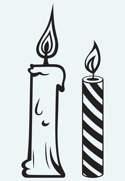 Burning candle — Stock Vector
