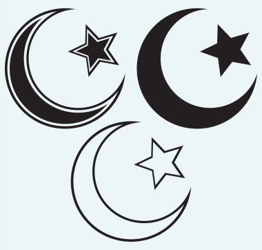 Religious Islamic Star and Crescent clipart