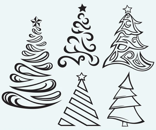 Kolekce vánoční kožešin stromy — Stockový vektor