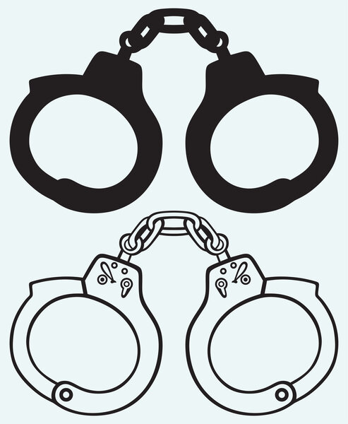Handcuffs silhouettes