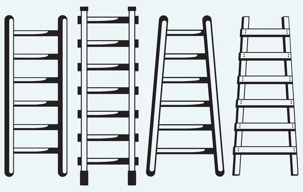 Ladder tegen de muur — Stockvector