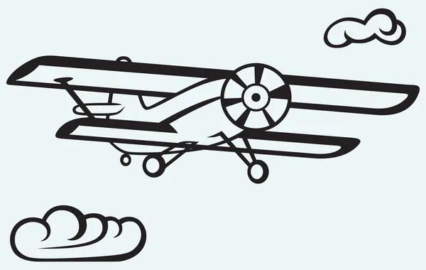 Un avión en el cielo — Vector de stock