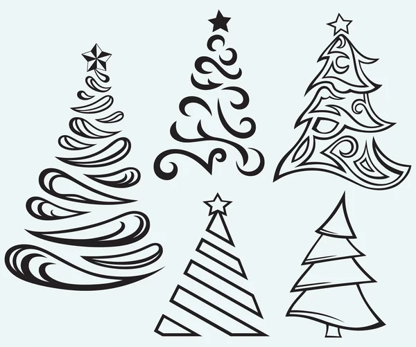 Collection of Christmas fur-trees — Stock Vector