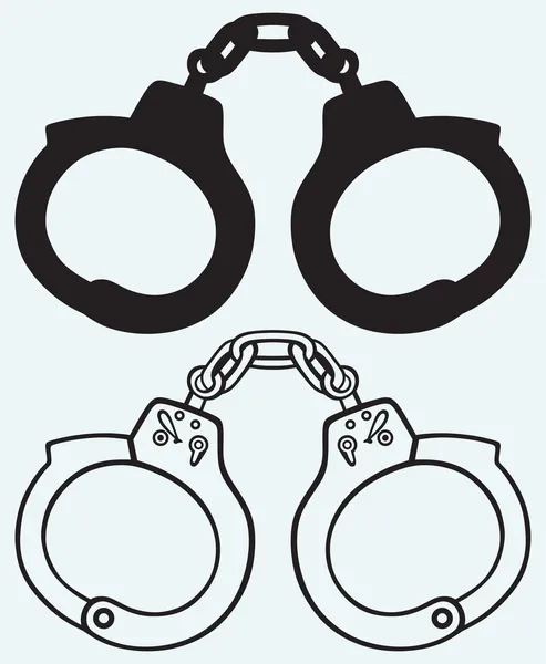 Handcuffs silhouettes.