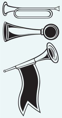 Fanfare and wind musical instrument clipart
