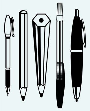 kurşun kalem, kalem ve dolma kalem simgeleri