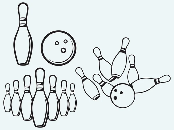 Elements bowling — Stock Vector