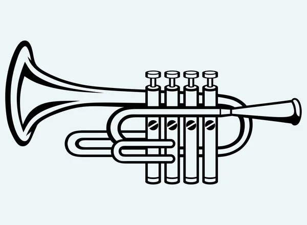 Труба, музыкальный инструмент — стоковый вектор