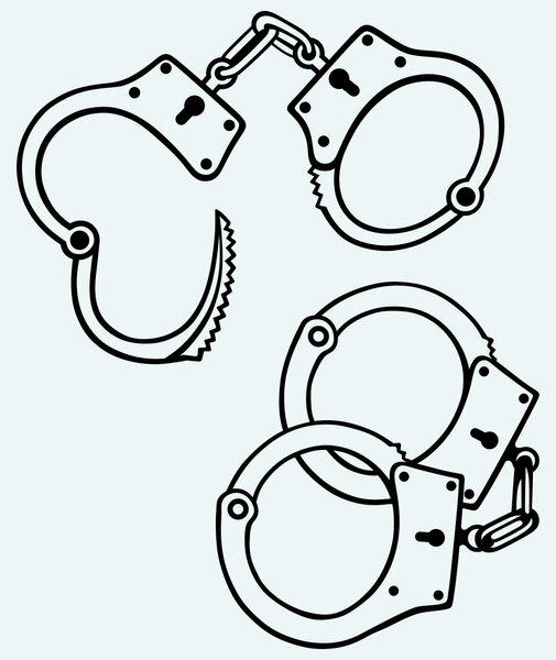 Handcuffs silhouettes
