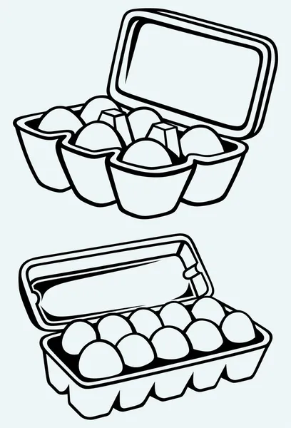 Eggs in a carton package — Stock Vector