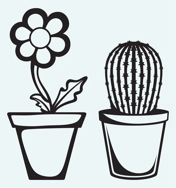 Flowers in pots Royalty Free Stock Illustrations